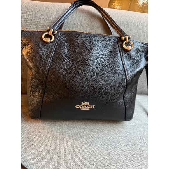COACH Casey Satchel Leather Black 2Way Shoulder Bag - Picture 3 of 16